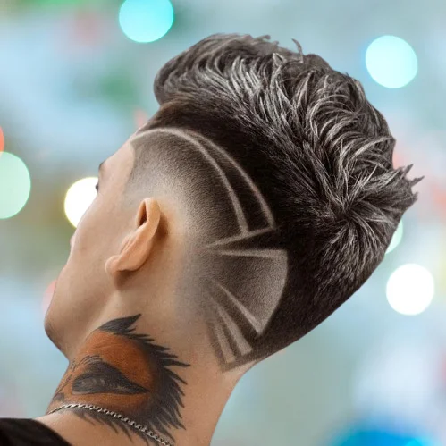Geometric Reverse Fade Hairstyle