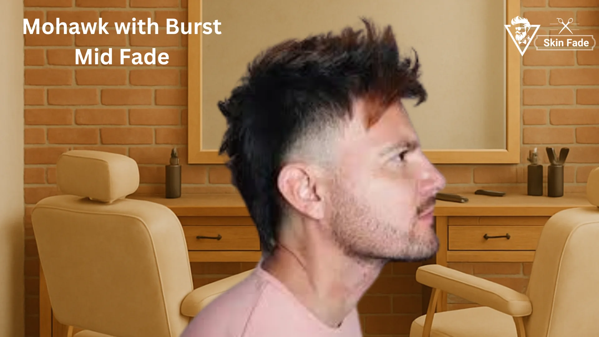 Mohawk with Burst Mid Fade