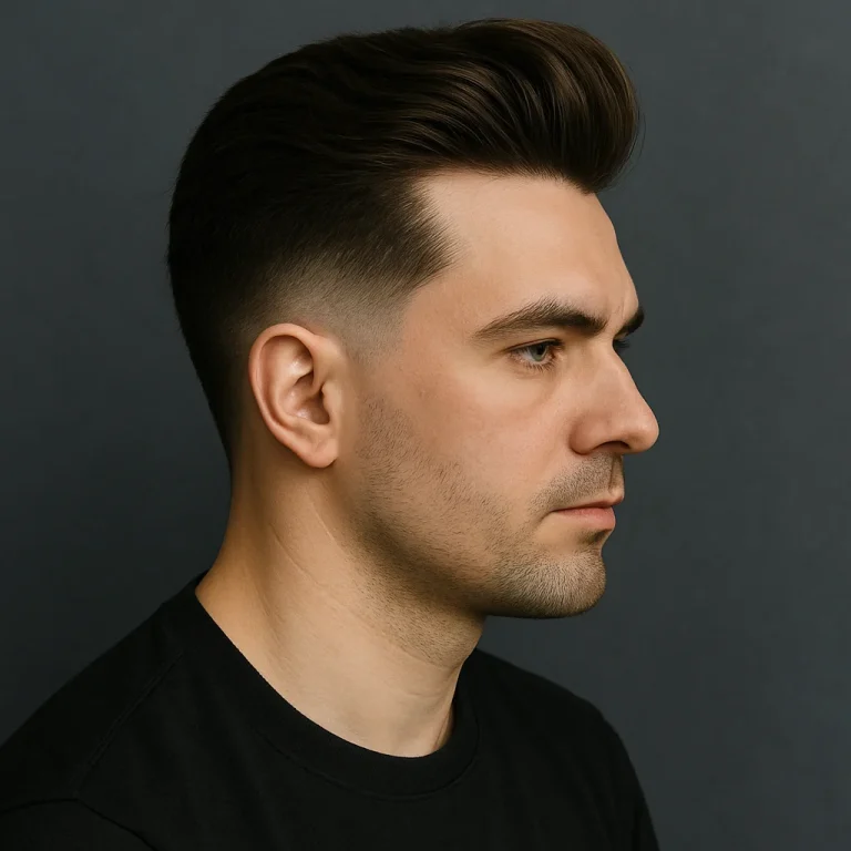 Pompadour Reverse Fade Hairstyle