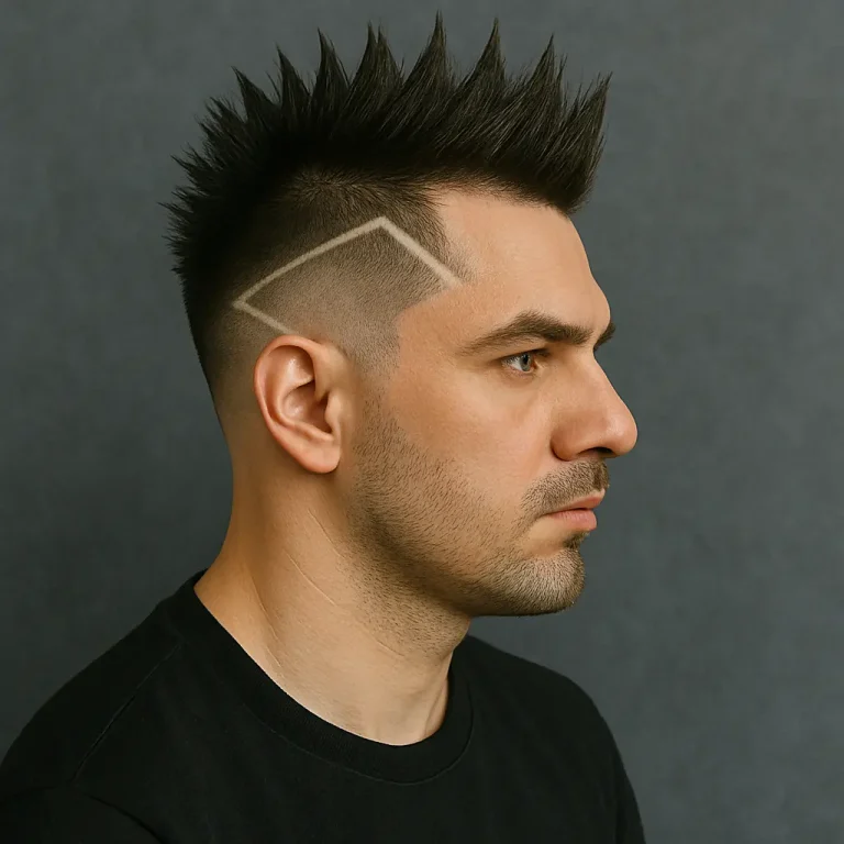 Spiked Geometric Reverse Fade Hairstyle