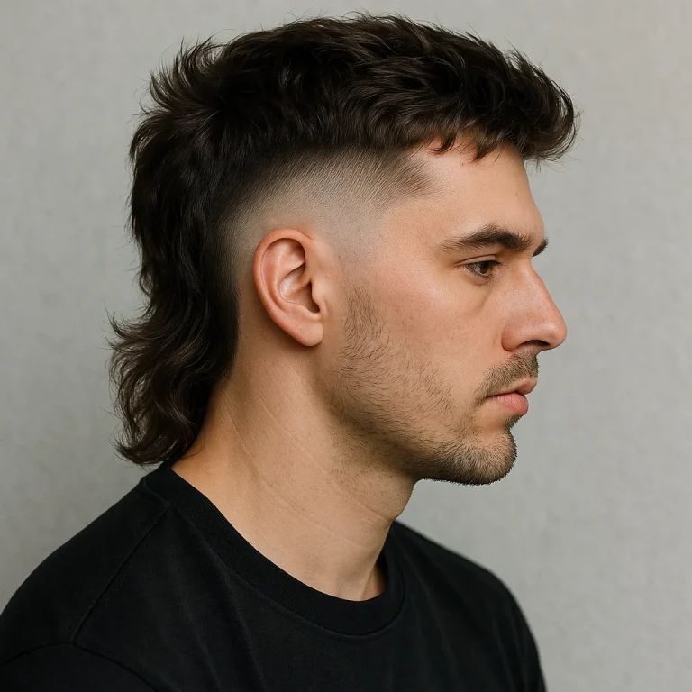 Styled Mullet Reverse Fade Hairstyle