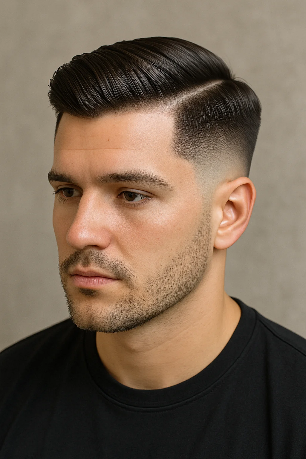 Side Part with Mid Fade