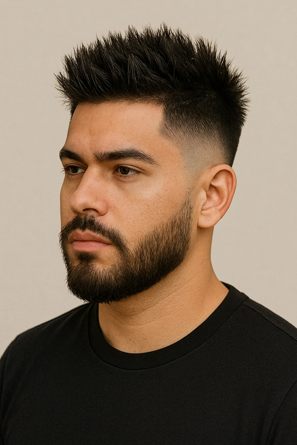 Spiky Hair with Mid Taper Fade