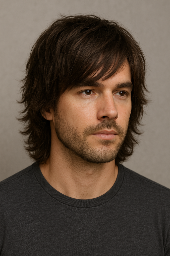 Textured Shag with Side-Swept Bangs