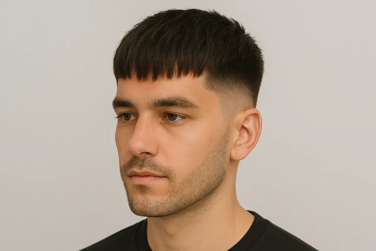 Full Choppy Bangs Taper Fade
