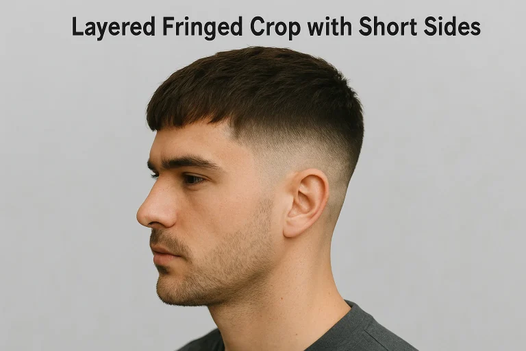 Layered Fringed Crop with Short Sides