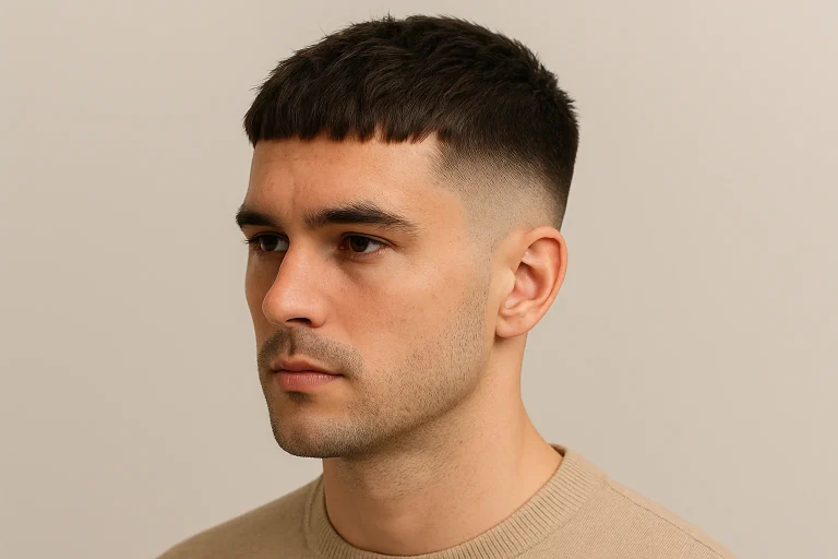 Short Textured French Crop Fade