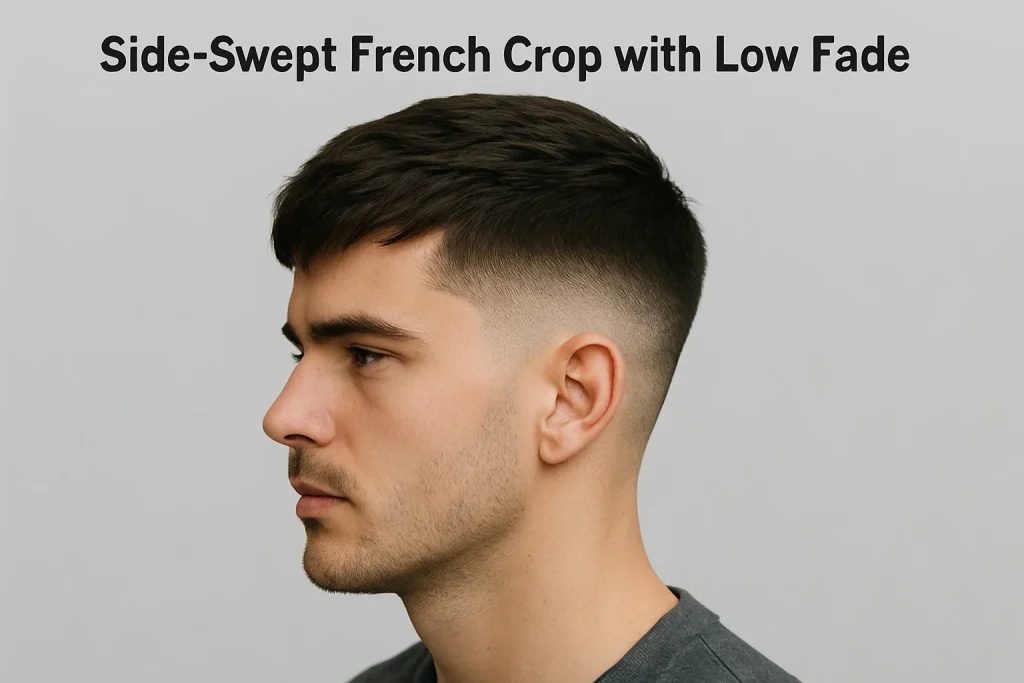 Side-Swept French Crop with Low Fade