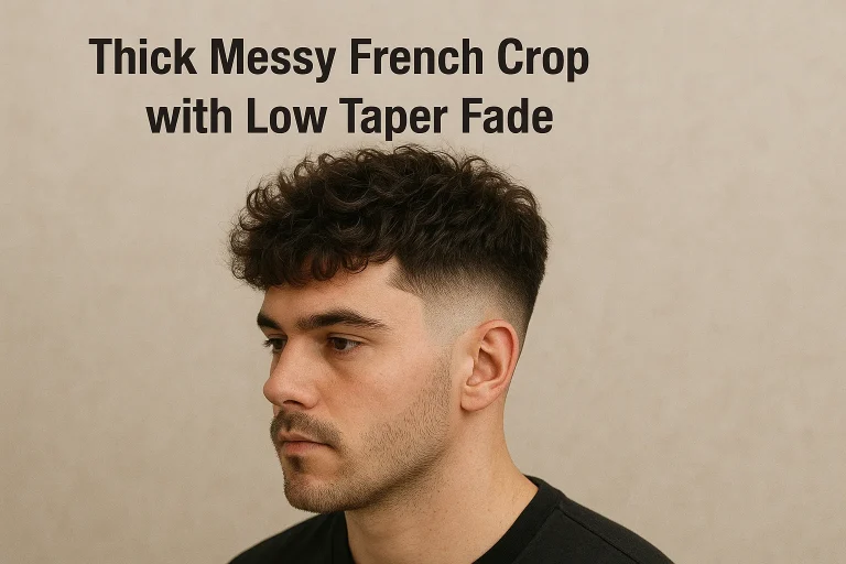 Thick Messy French Crop with Low Taper Fade