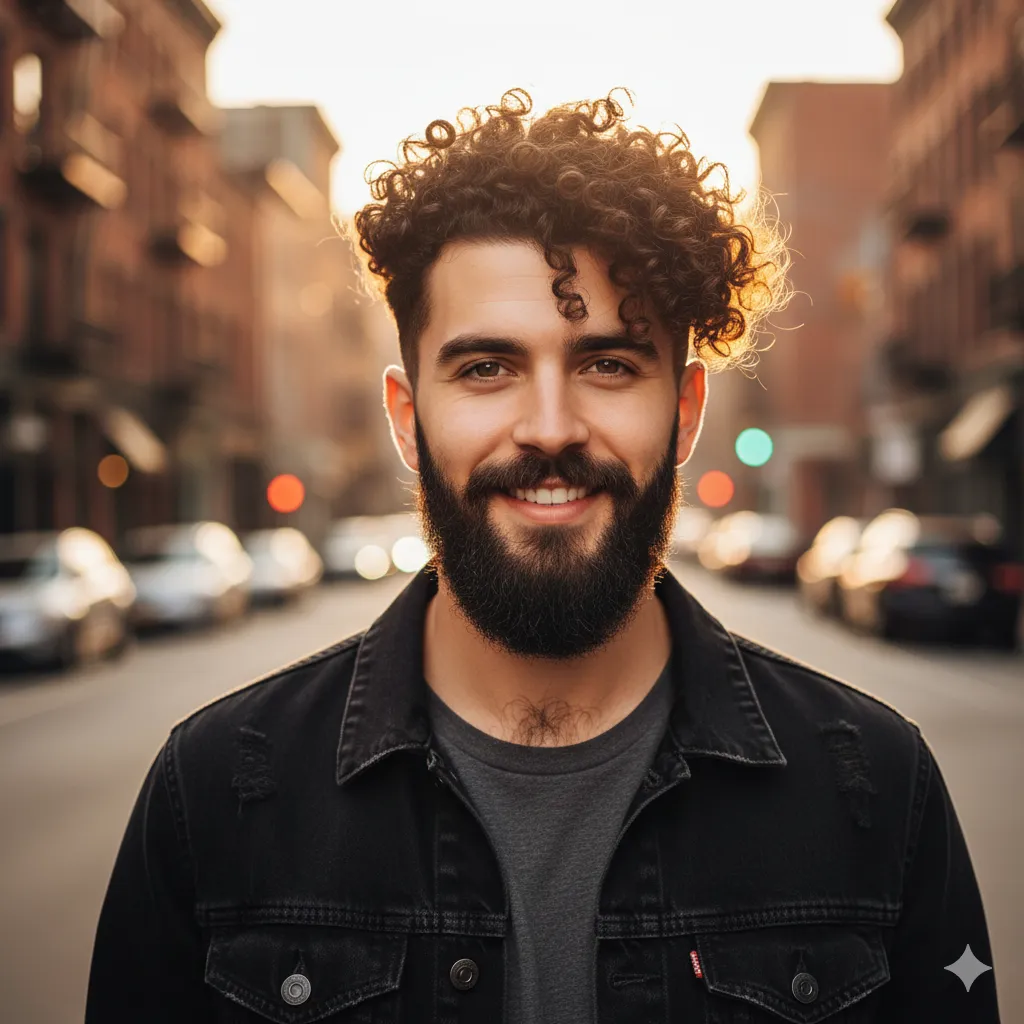 Curly Mid Fade Haircut