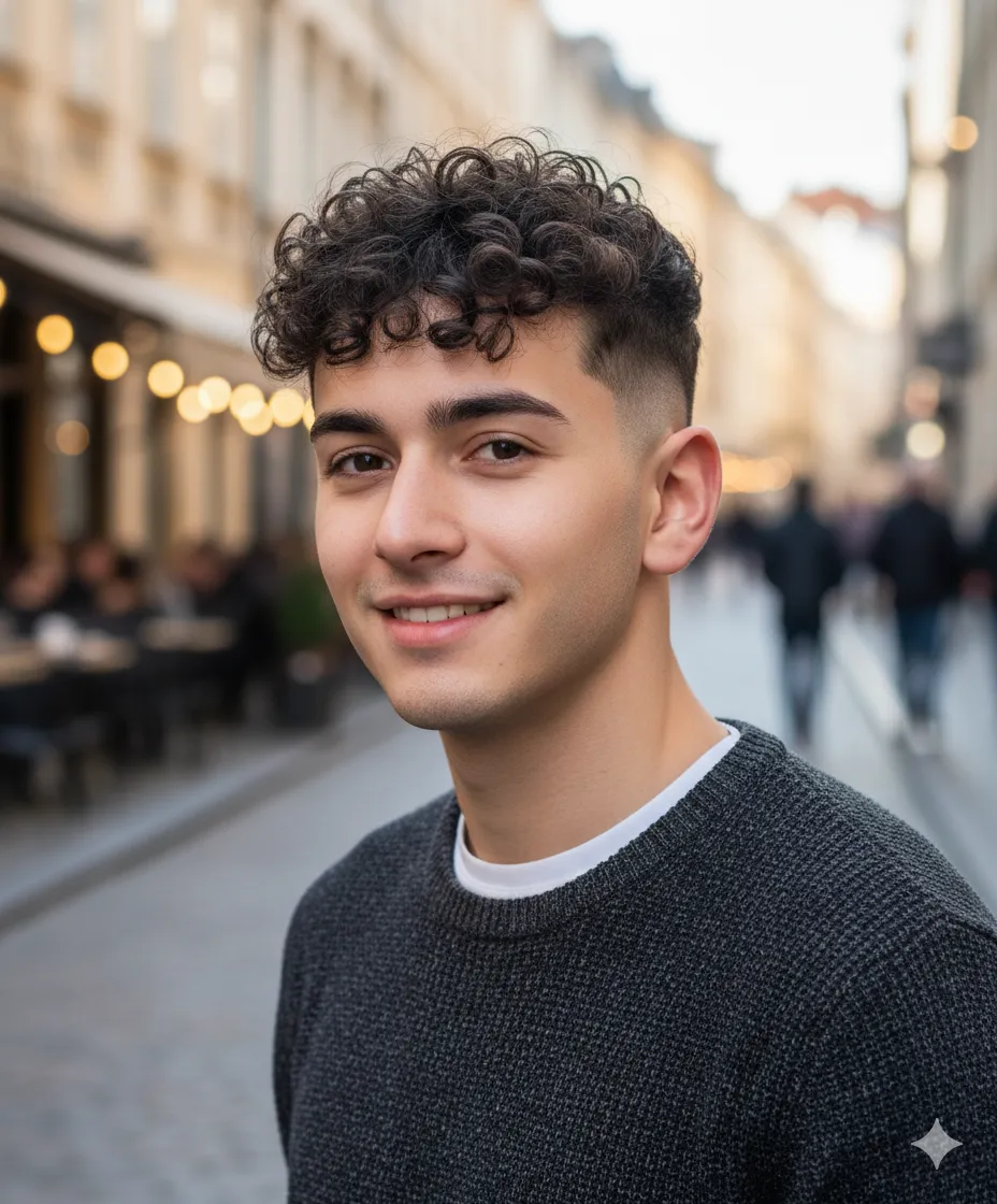 Curly Taper Fade Haircut