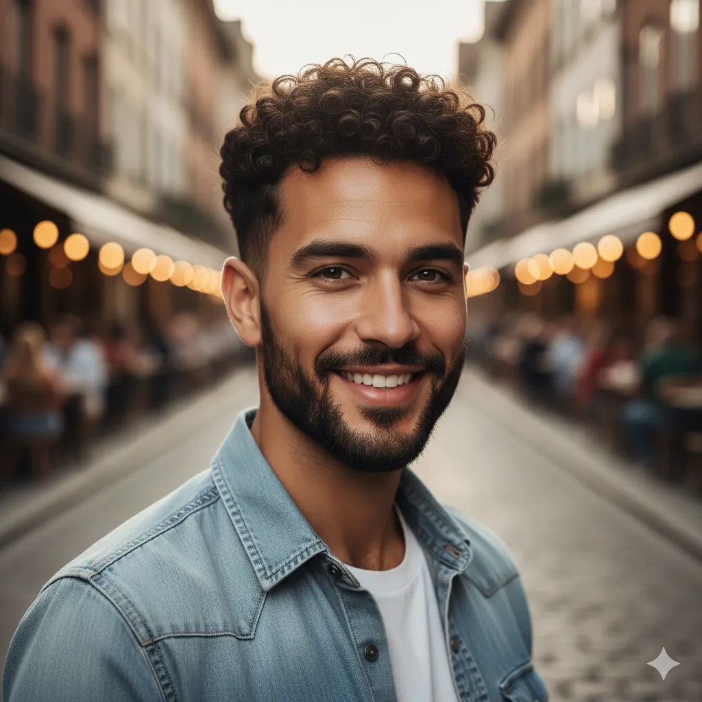 Curly Temp Fade Haircut