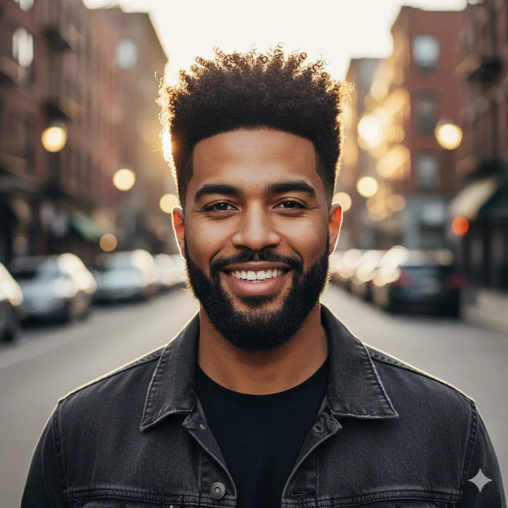 High Top Curly Fade Haircut