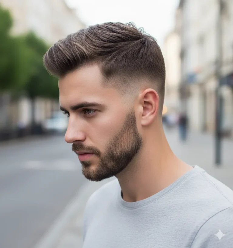 Long Crew Cut with Low Fade haircut