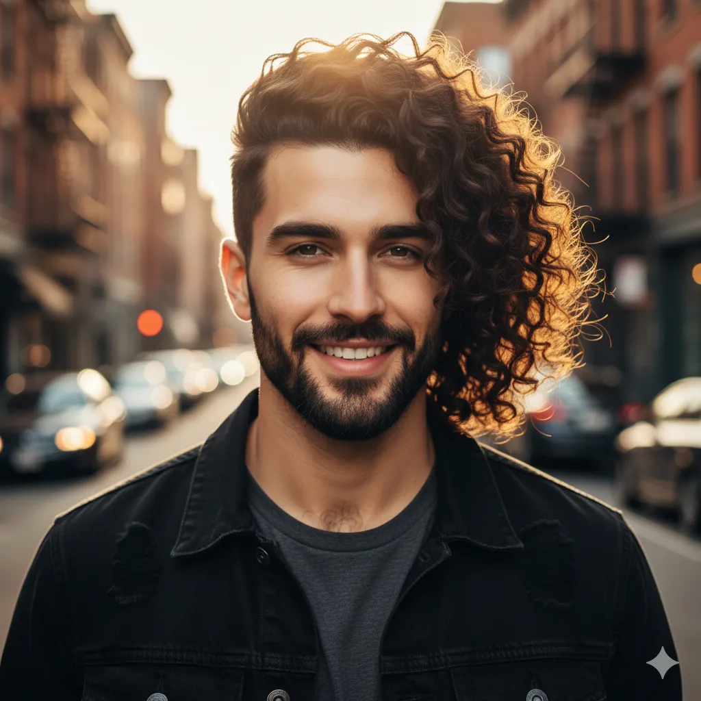 Long Curly Fade Haircut