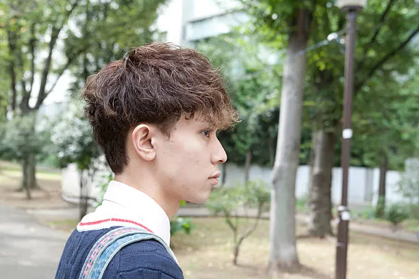 Long Fringe with Burst Fade and Shaved Design