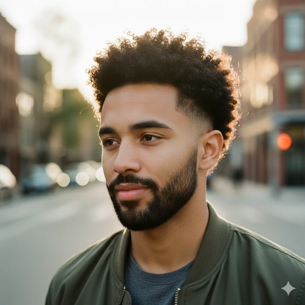 Mid Fade With Curly Hair