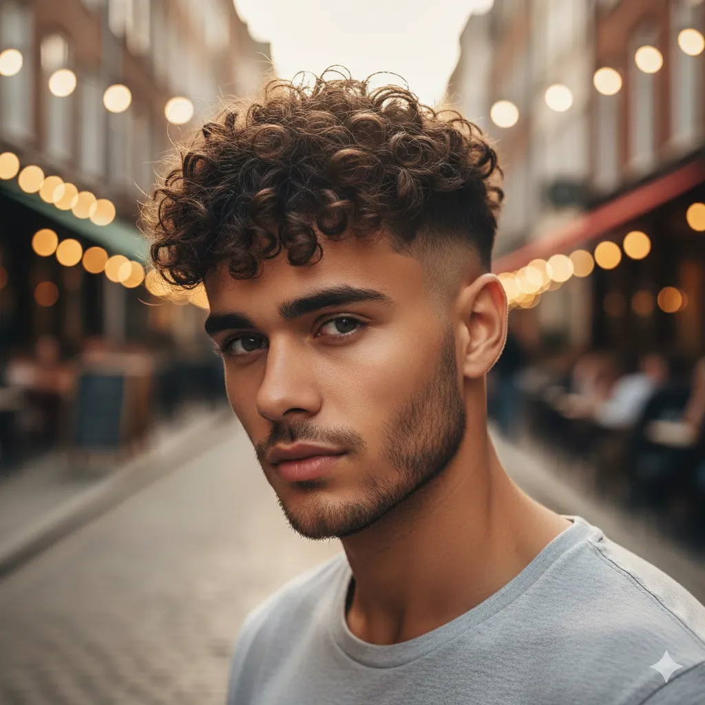 Sharp Curly Fade Haircut