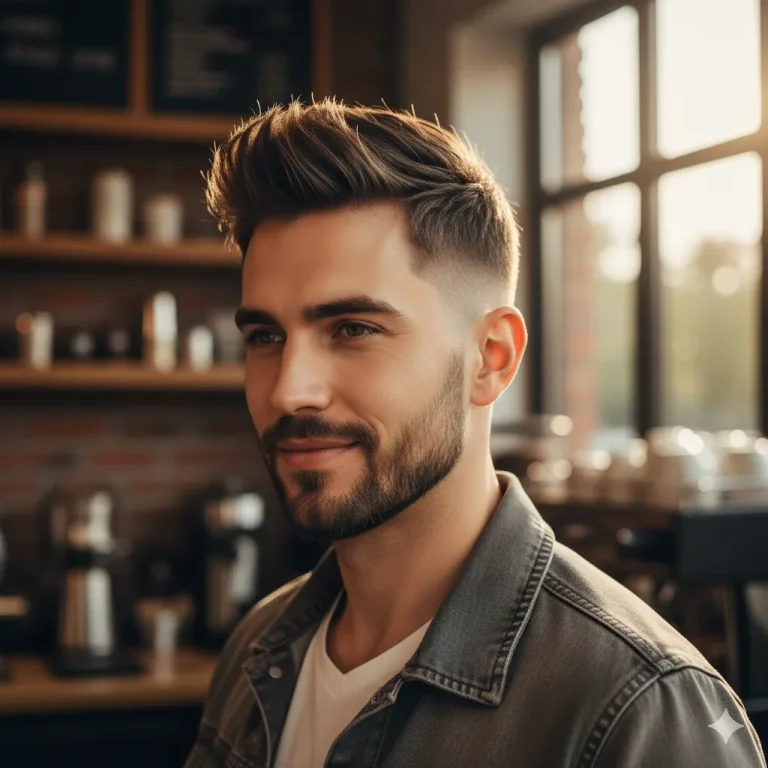 Short Spiky Hair with Taper Fade Haircut