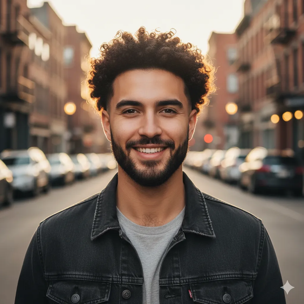 Temple Fade Haircut With Curly Hair