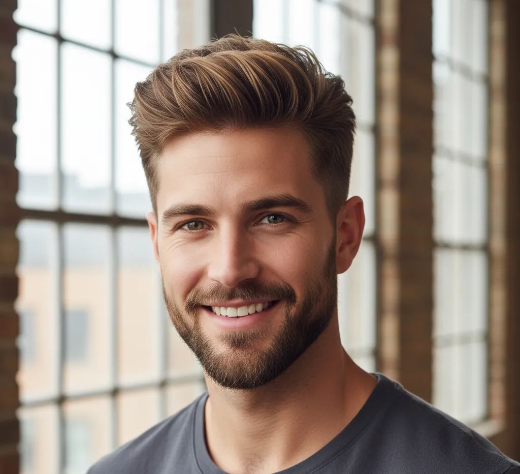 High Fade with Layered Top