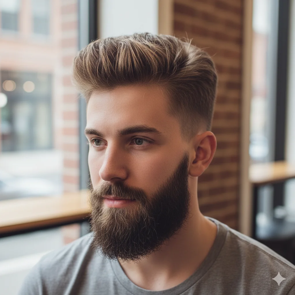 Blow Out Fade with Beard haircut