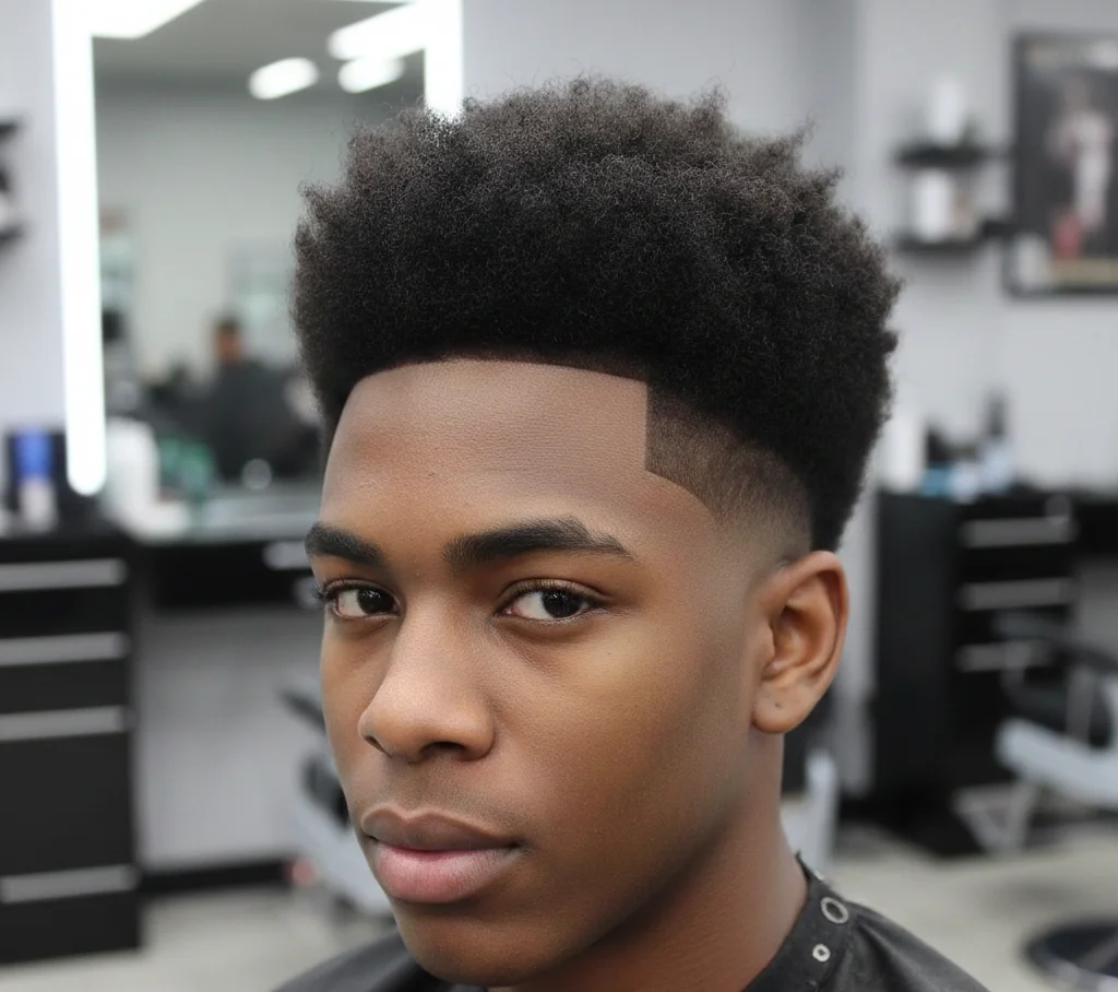 Blow Out Fade with Line Up Haircut