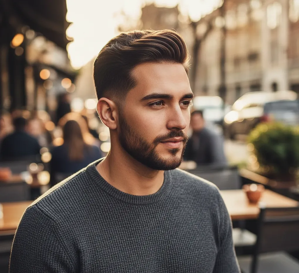 Comb-Over Temple Fade