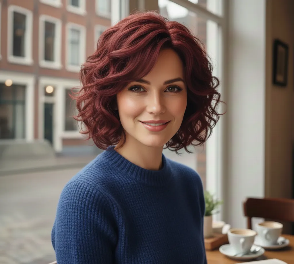 Curly or Wavy Wedge Haircut