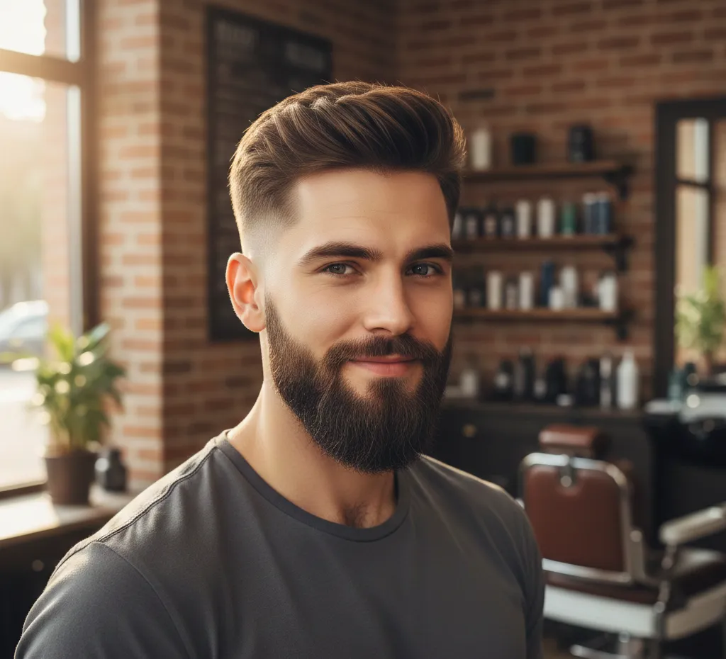 Fade Haircut with Beard