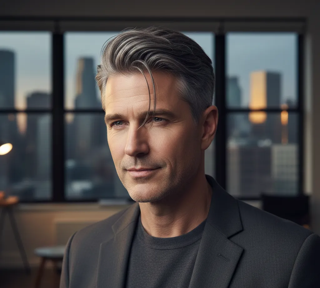 Gray and Silver men haircolor
