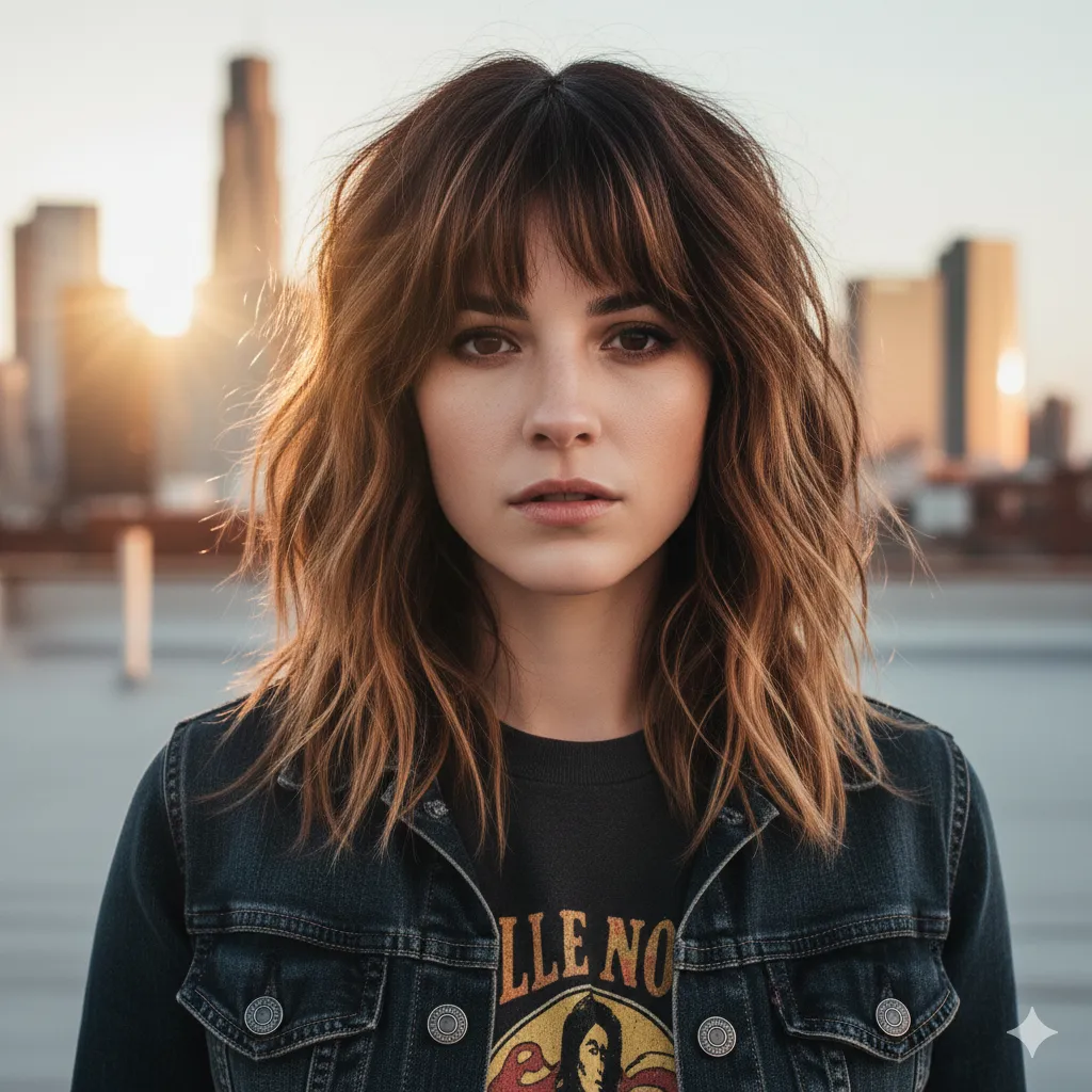 Medium-Length Wolf Cut for Women