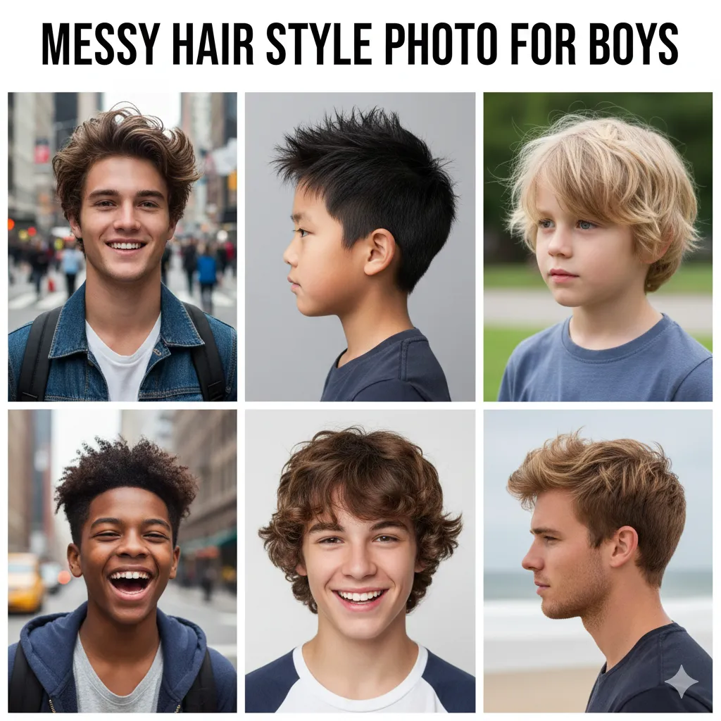 Messy Hair Style Photo for Boys