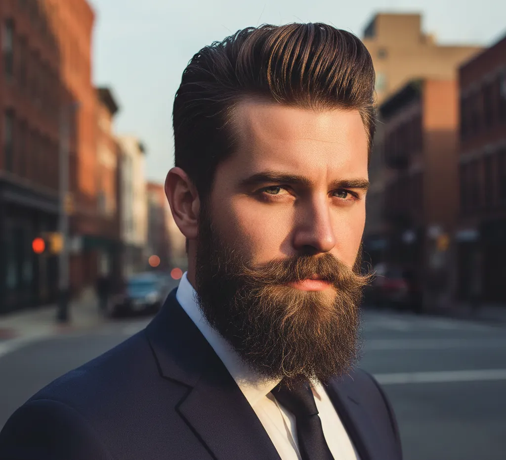Pompadour with Beard