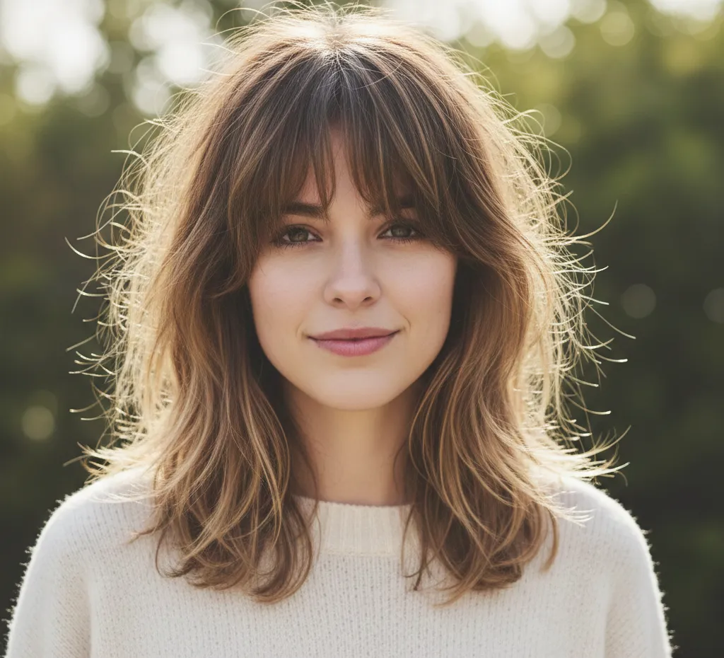 Shaggy Haircut with Bangs