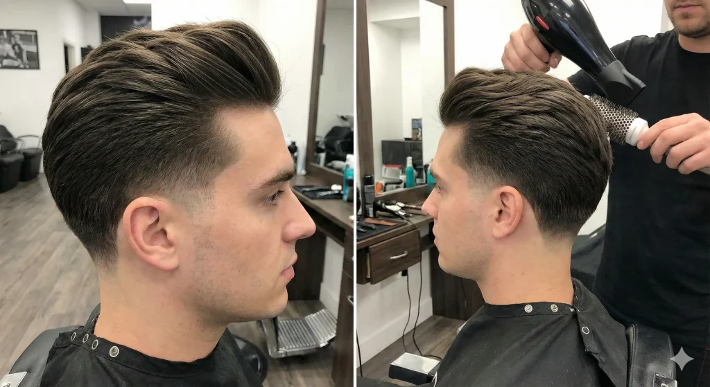 Straight Hair Blowout Taper Fade