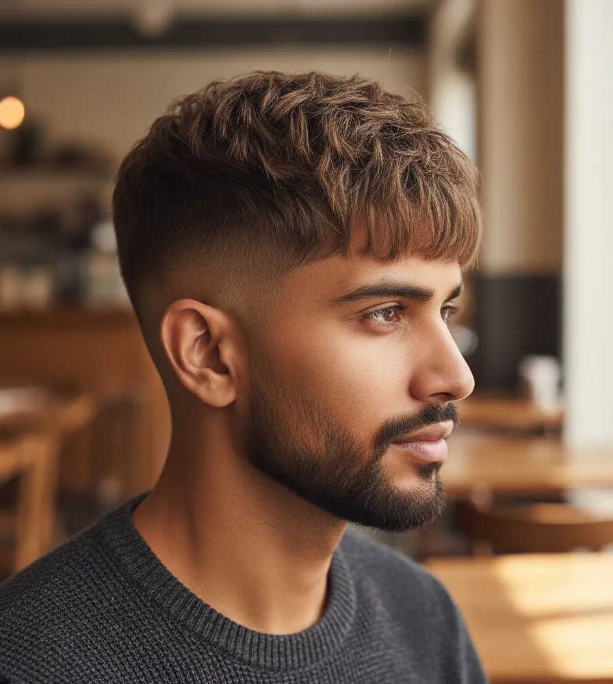 Temple Fade with Textured Crop