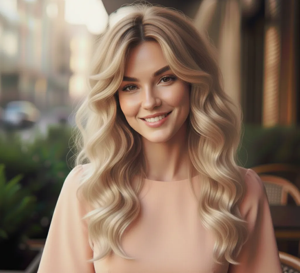 Tousled Blonde Waves Haircut