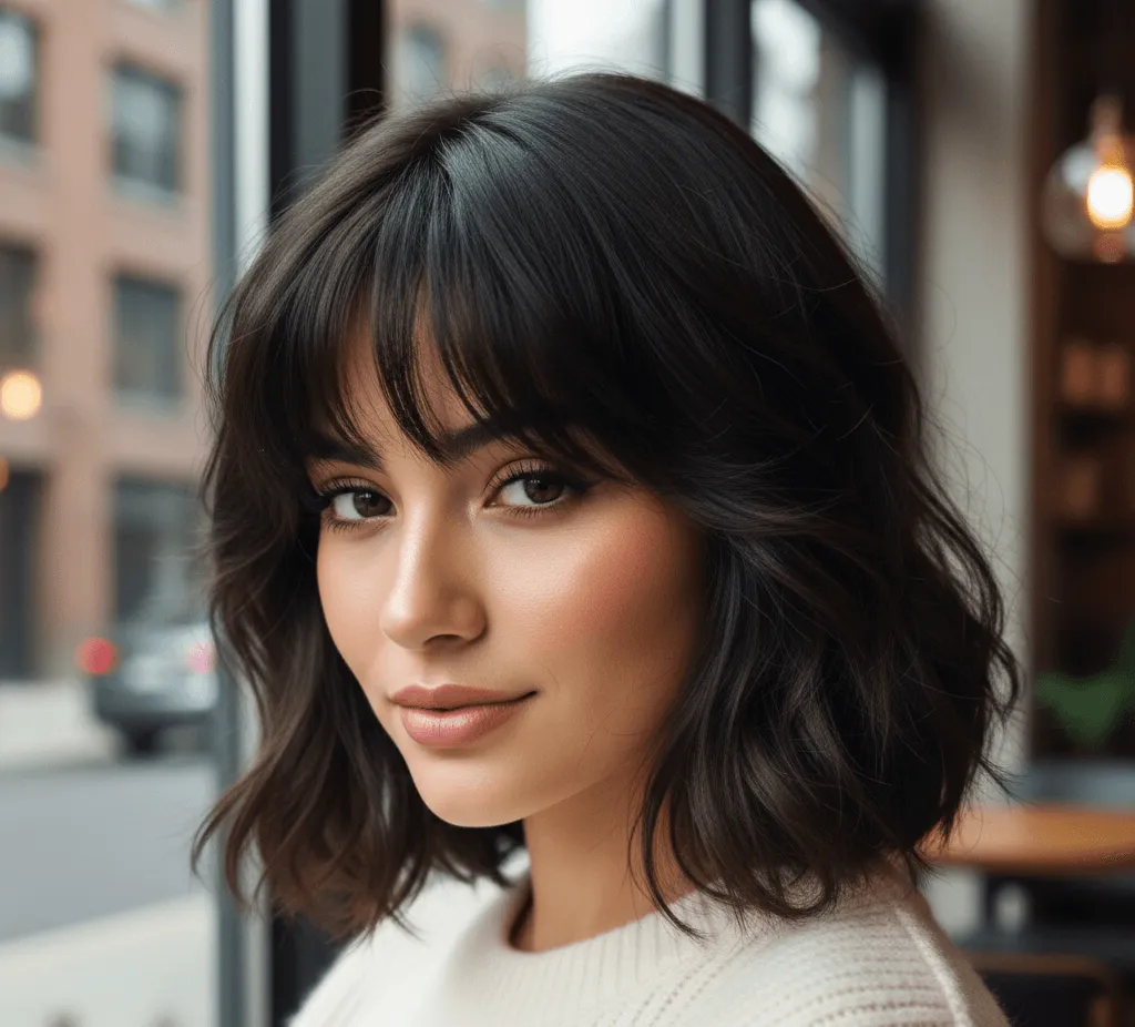 Cheekbone-Grazing Bangs