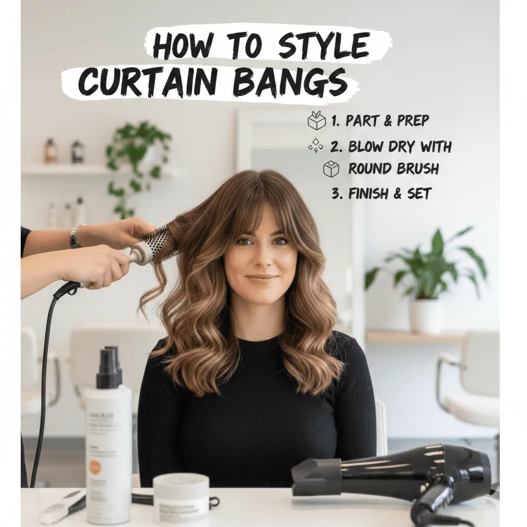 How to Style Curtain Bangs