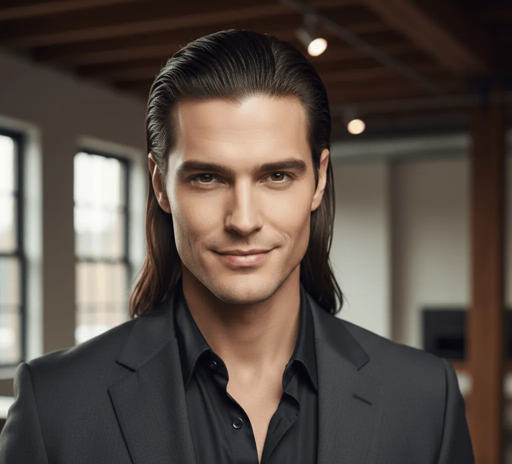 Long Slicked Back Hair