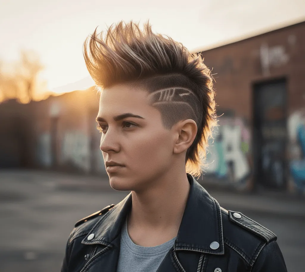 Shaved Design Hawk Haircut