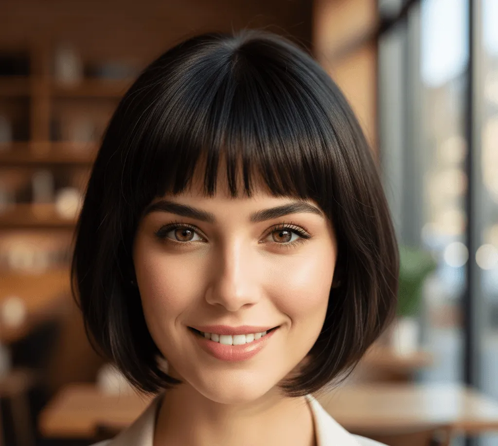 Short Arched Bangs Haircut