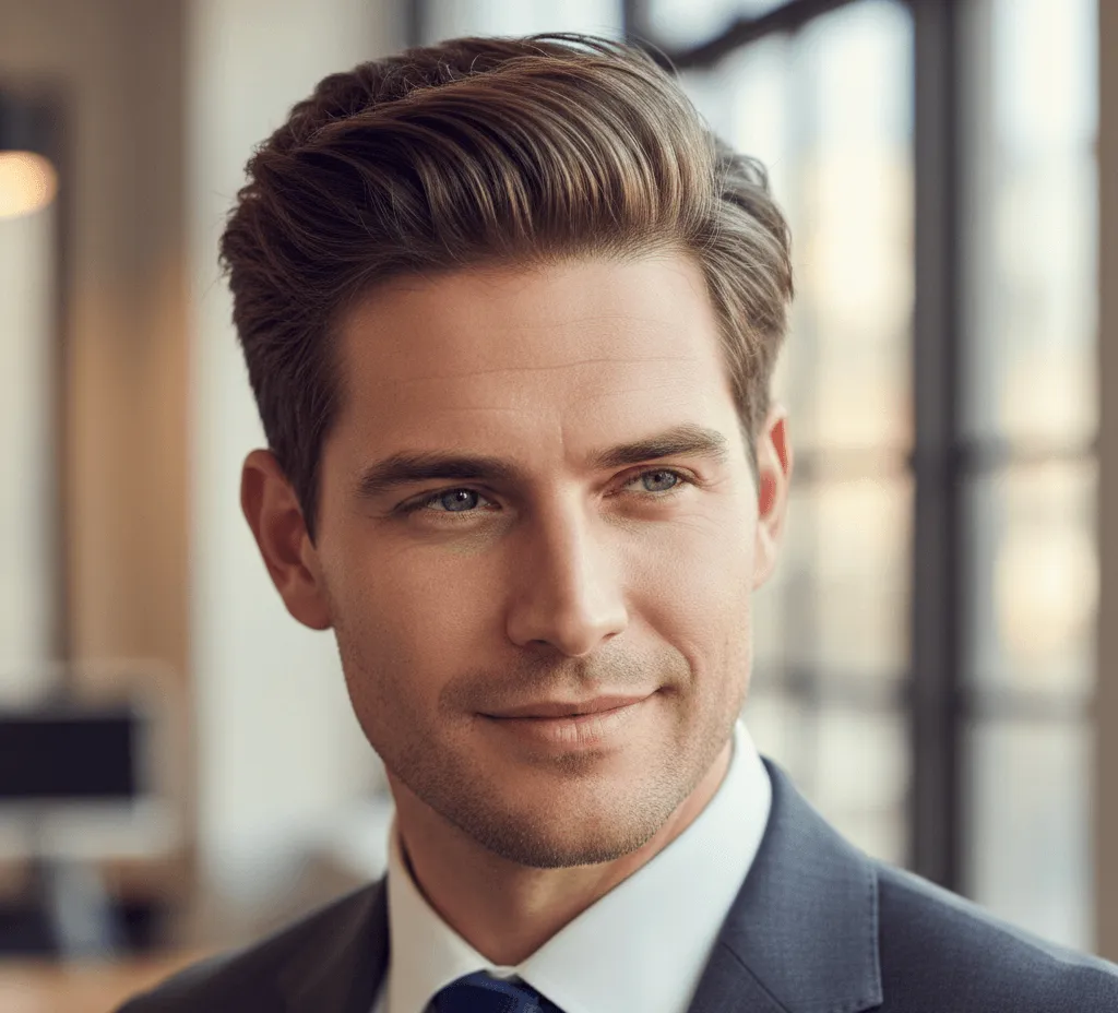 Textured Comb Over businessmen haircut