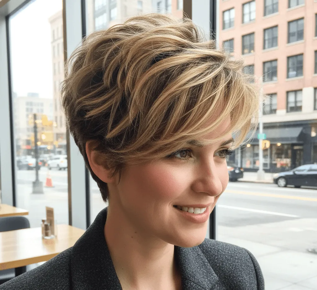 Textured Pixie for Thick Hair