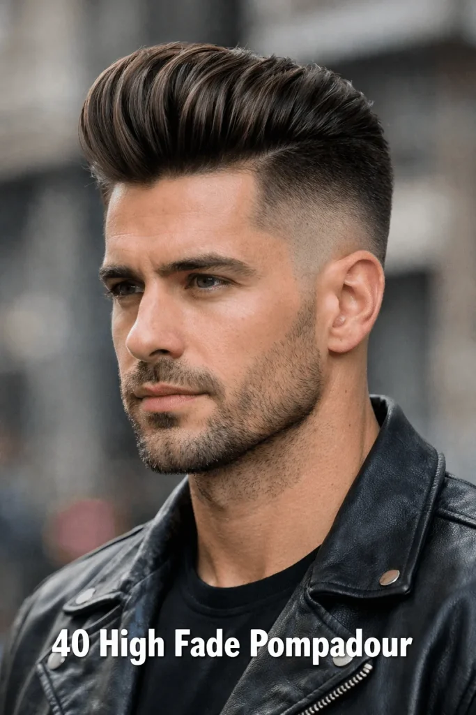 40 High Fade Pompadour Haircut