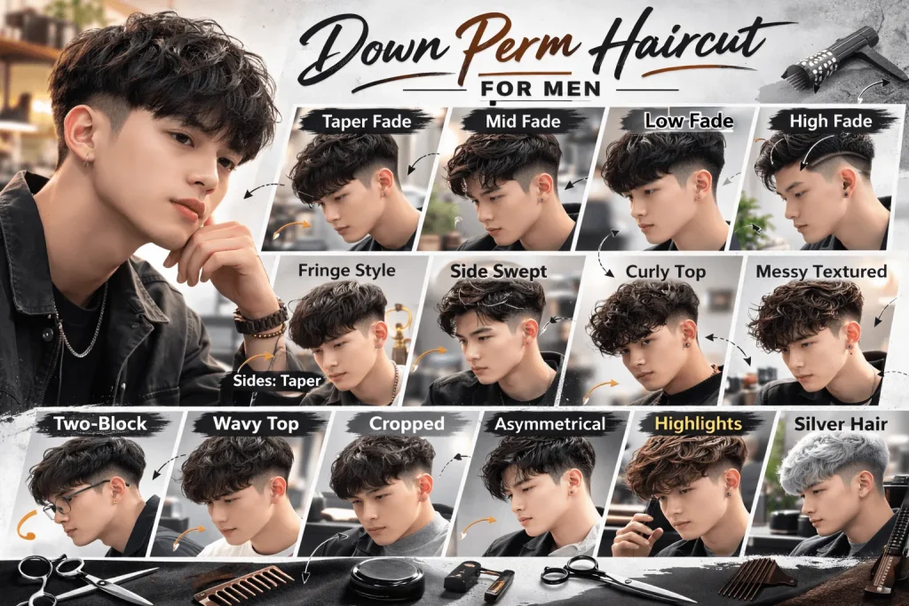 Down Perm Haircut for Men