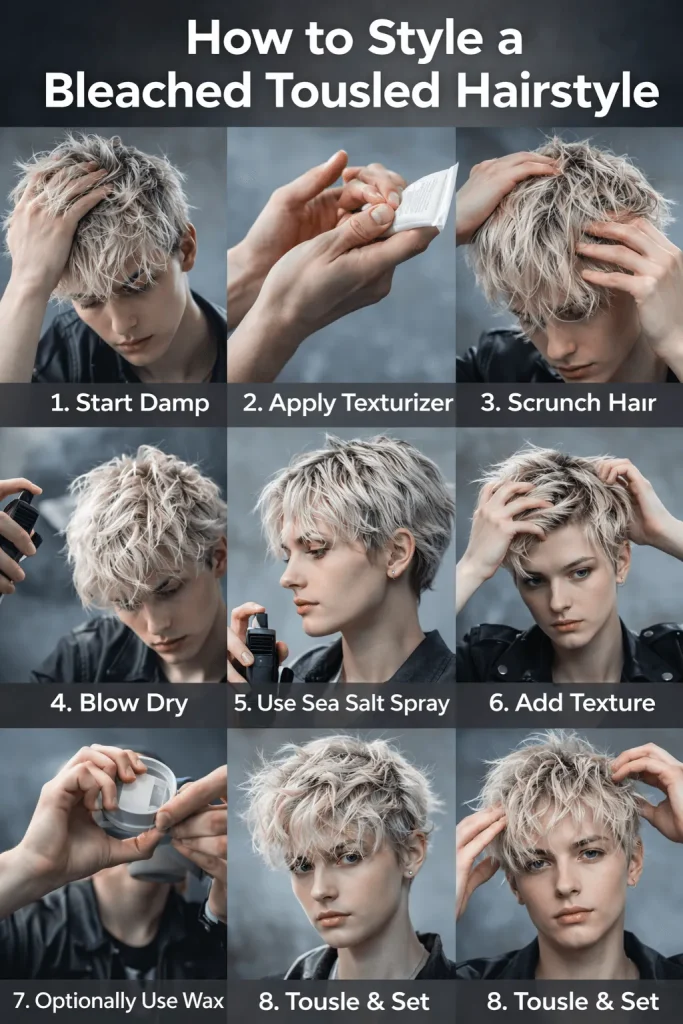 How to Style a Bleached Tousled Hairstyle
