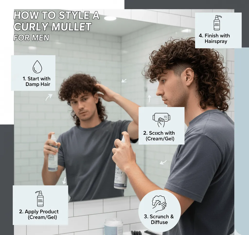 How to Style a Curly Mullet for Men