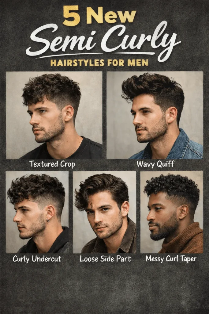 New Semi Curly Hairstyles for Men